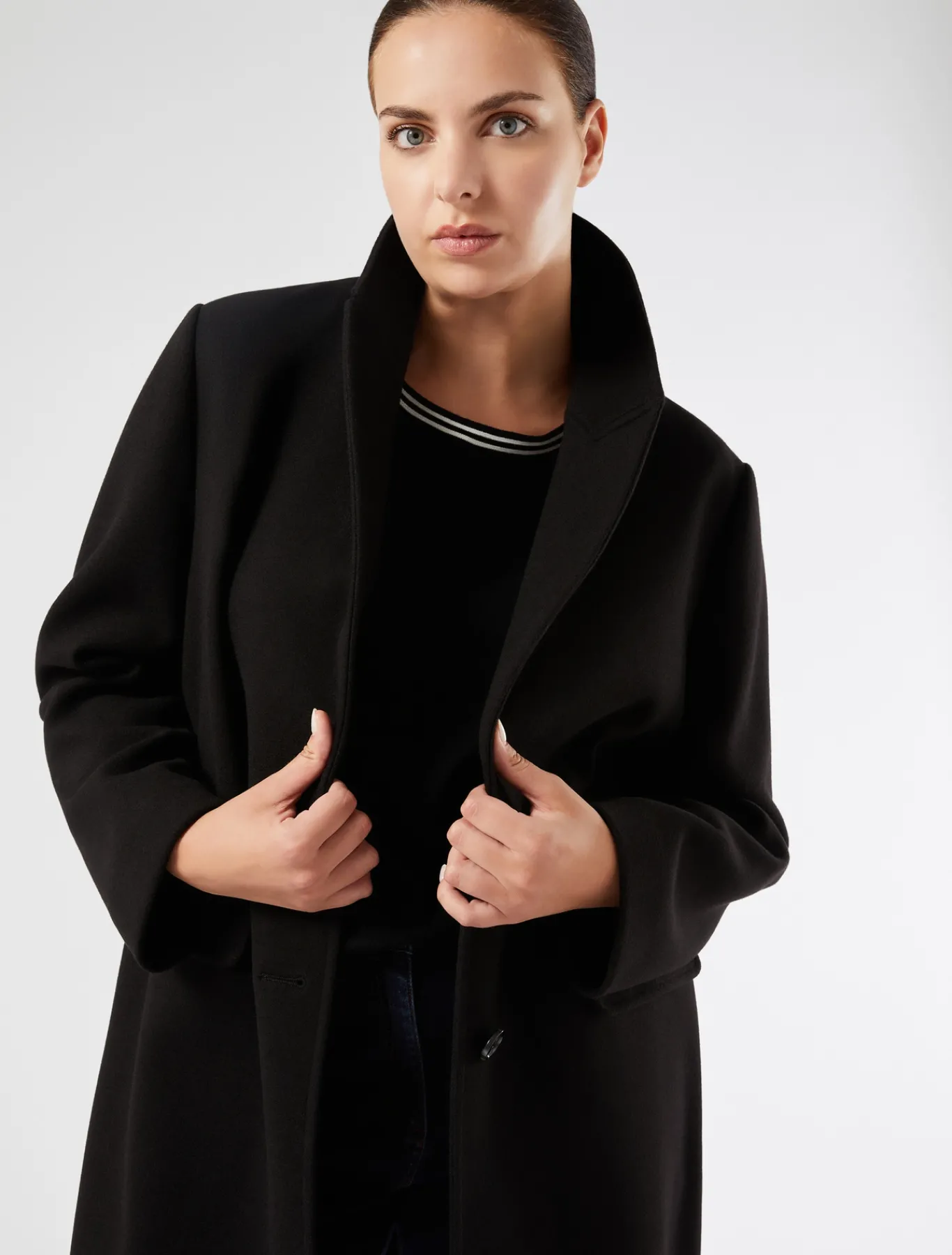 Marina Rinaldi Cappotti & Trench | Cappotti & Trench*Cappotto in jersey stretch NERO