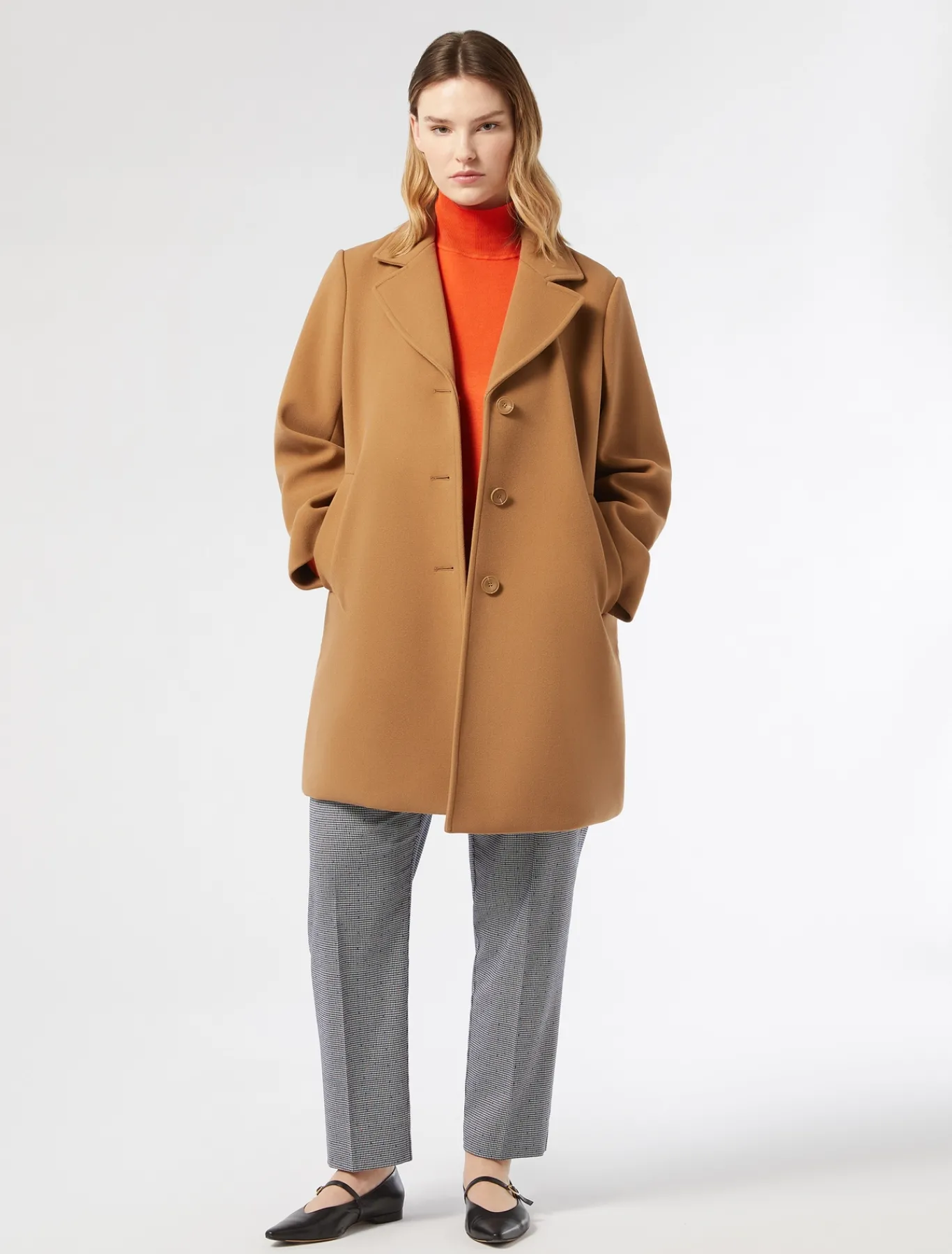 Marina Rinaldi Cappotti & Trench | Cappotti & Trench*Cappotto in panno jersey e tela di nylon antigoccia NOCCIOLA