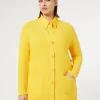 Marina Rinaldi Maglieria | Maglieria*Cardigan in cotone crêpe GIALLOSOLE