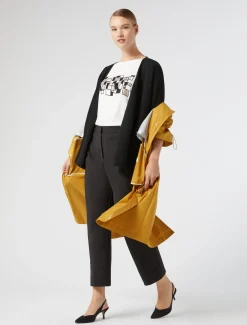Marina Rinaldi Maglieria | Maglieria*Cardigan in cotone crêpe NERO