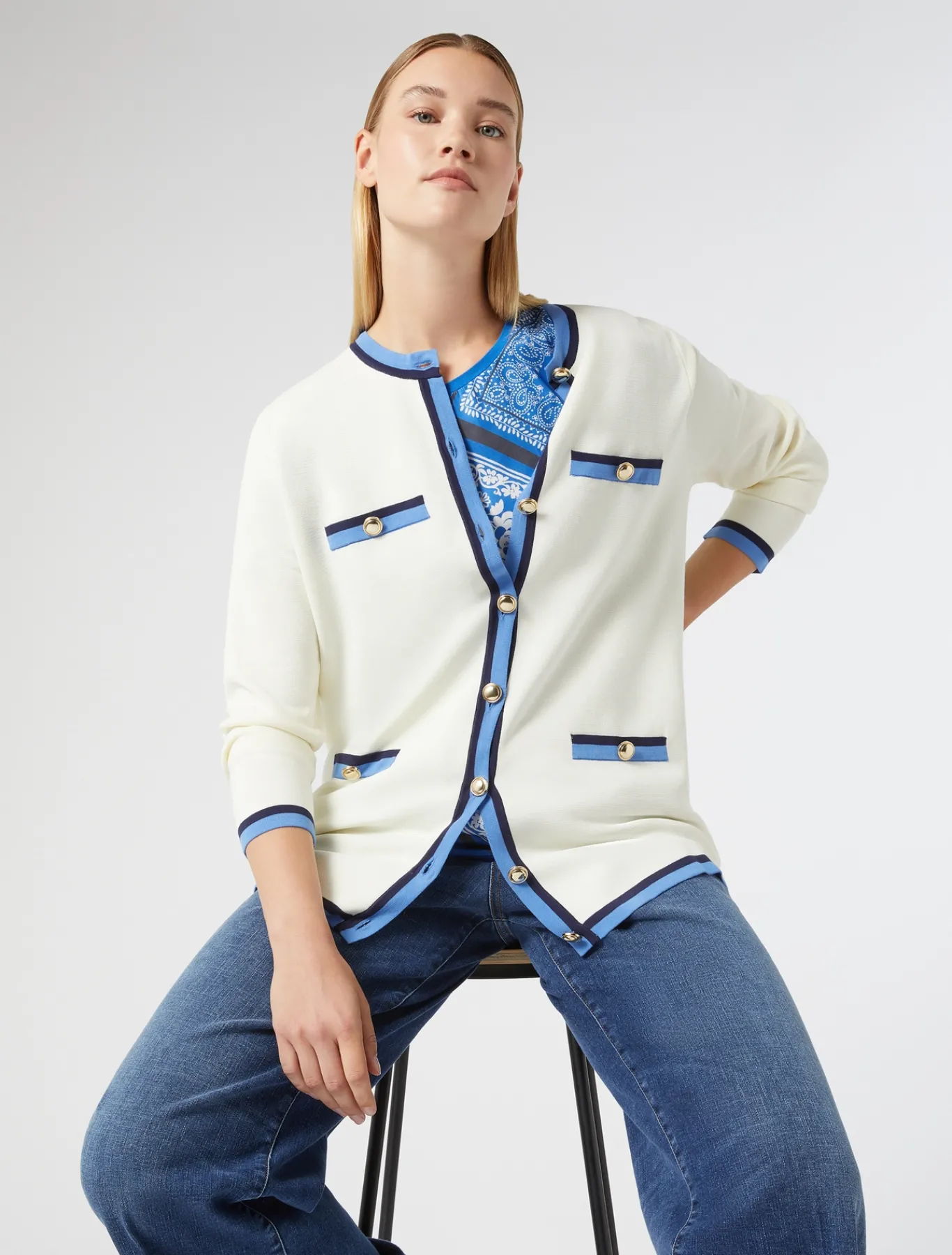 Marina Rinaldi Maglieria | Maglieria*Cardigan in cotone modal AVORIO
