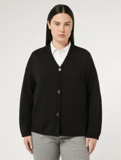 Marina Rinaldi Maglieria | Maglieria*Cardigan in filato di maglia e lana NERO