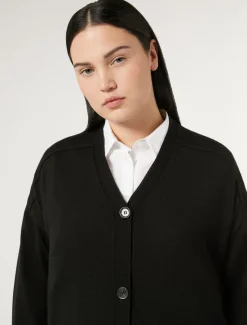 Marina Rinaldi Maglieria | Maglieria*Cardigan in filato di maglia e lana NERO