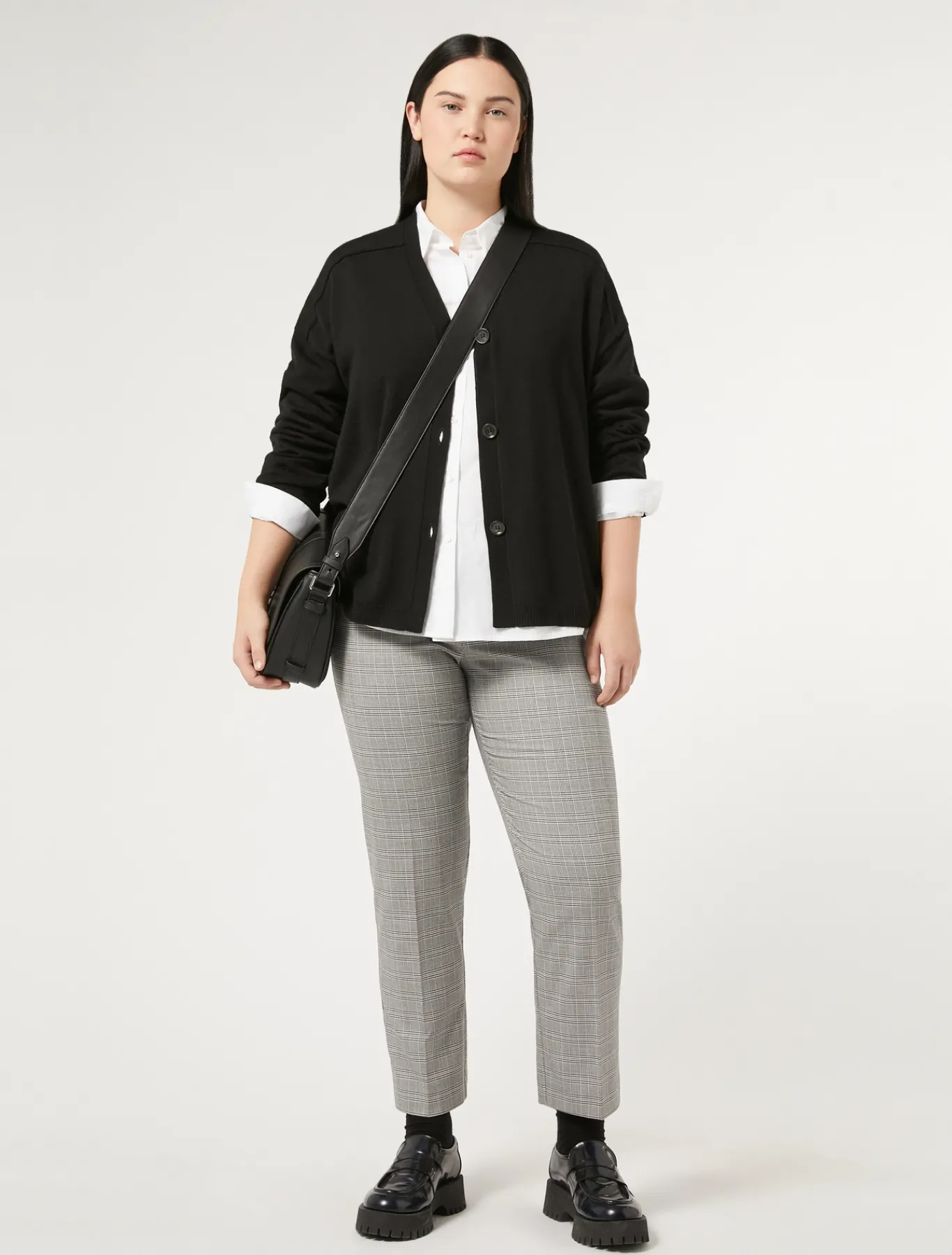 Marina Rinaldi Maglieria | Maglieria*Cardigan in filato di maglia e lana NERO