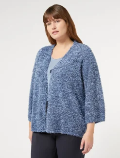 Marina Rinaldi Maglieria | Maglieria*Cardigan in filato lurex AZZURRO