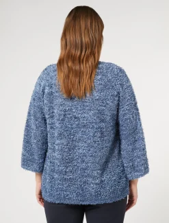 Marina Rinaldi Maglieria | Maglieria*Cardigan in filato lurex AZZURRO