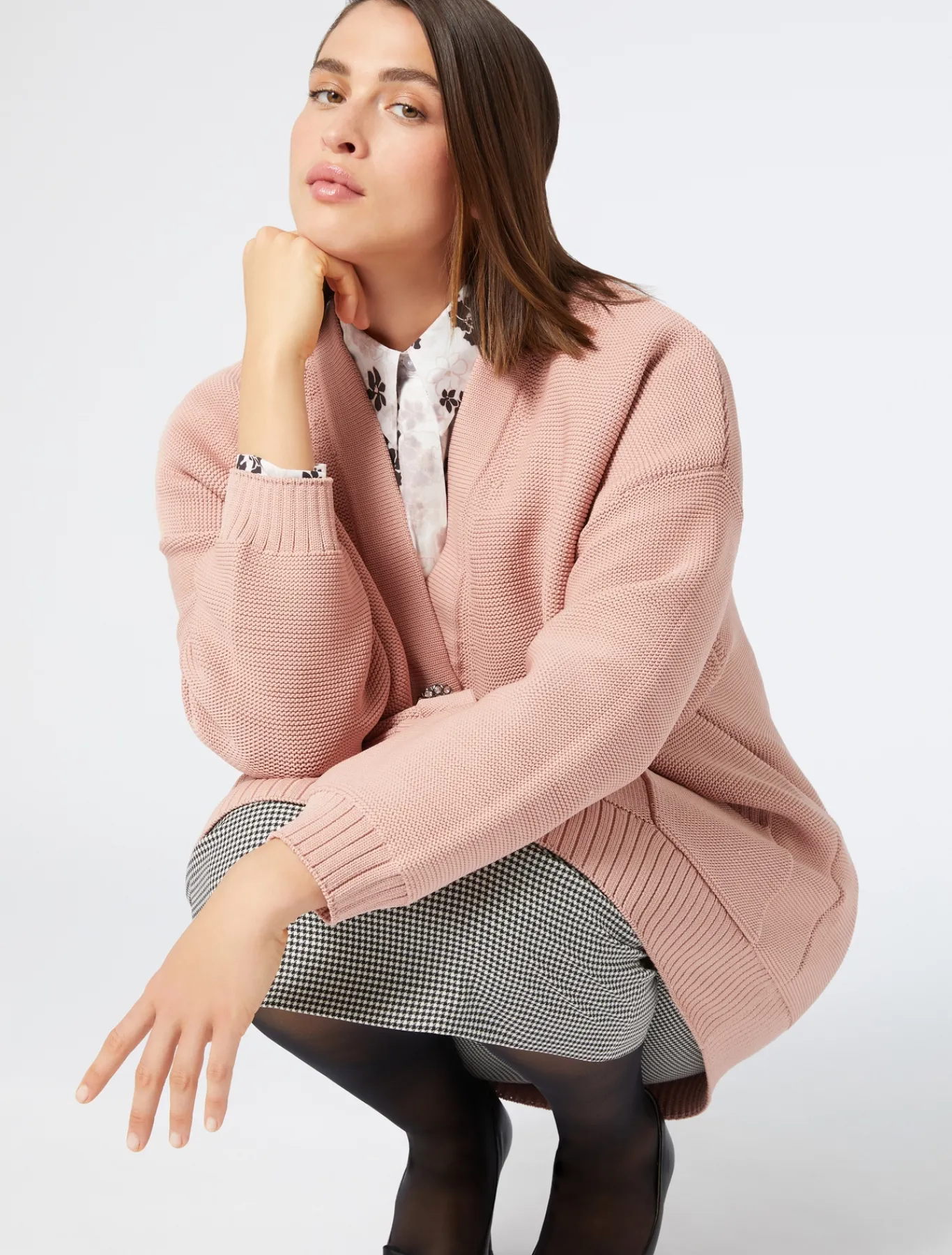 Marina Rinaldi Maglieria | Maglieria*Cardigan in filato neoprene NUDO