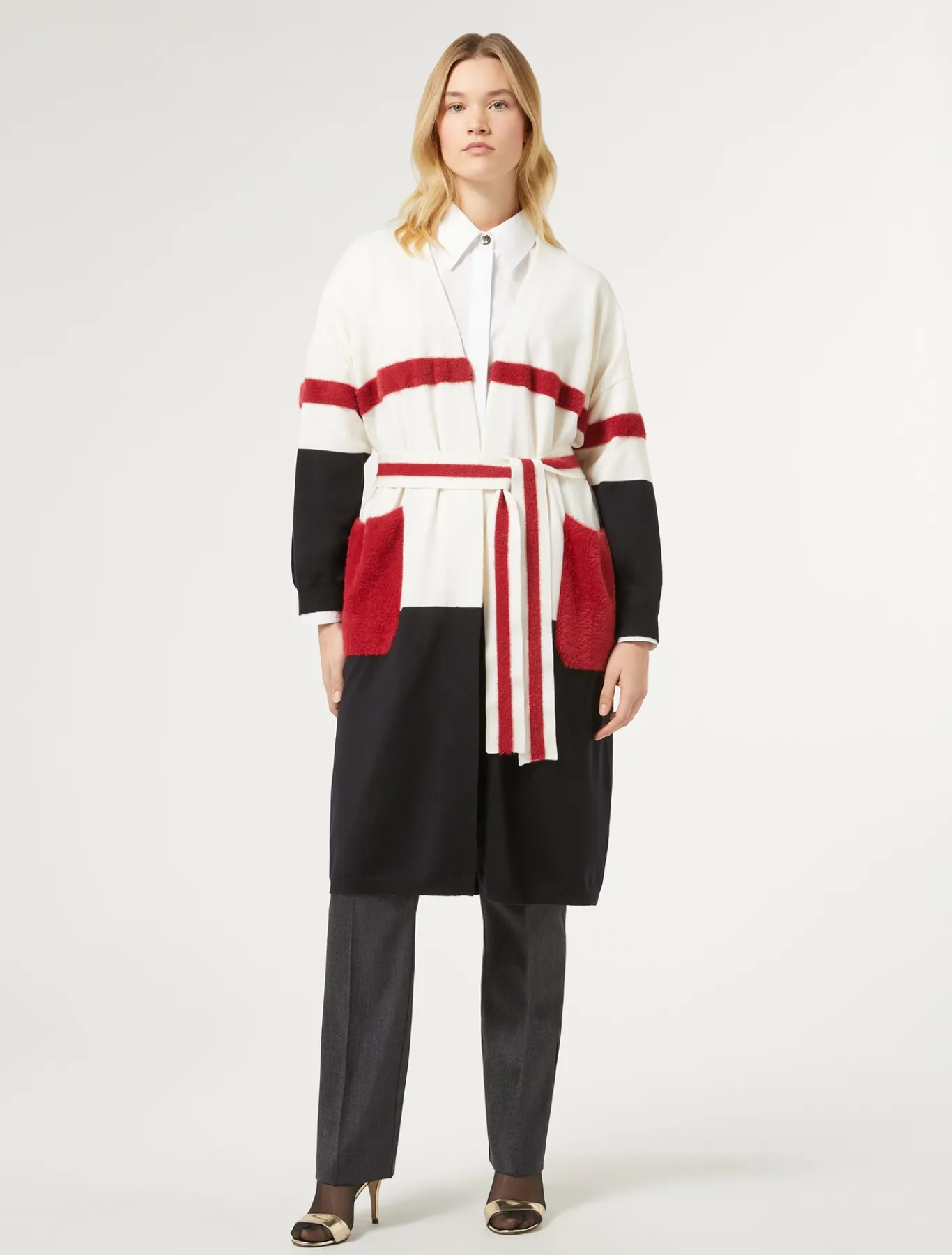 Marina Rinaldi Maglieria | Maglieria*Cardigan in lana BLUMARINO