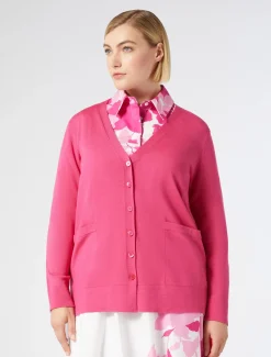 Marina Rinaldi Maglieria | Maglieria*Cardigan in lana FUXIA