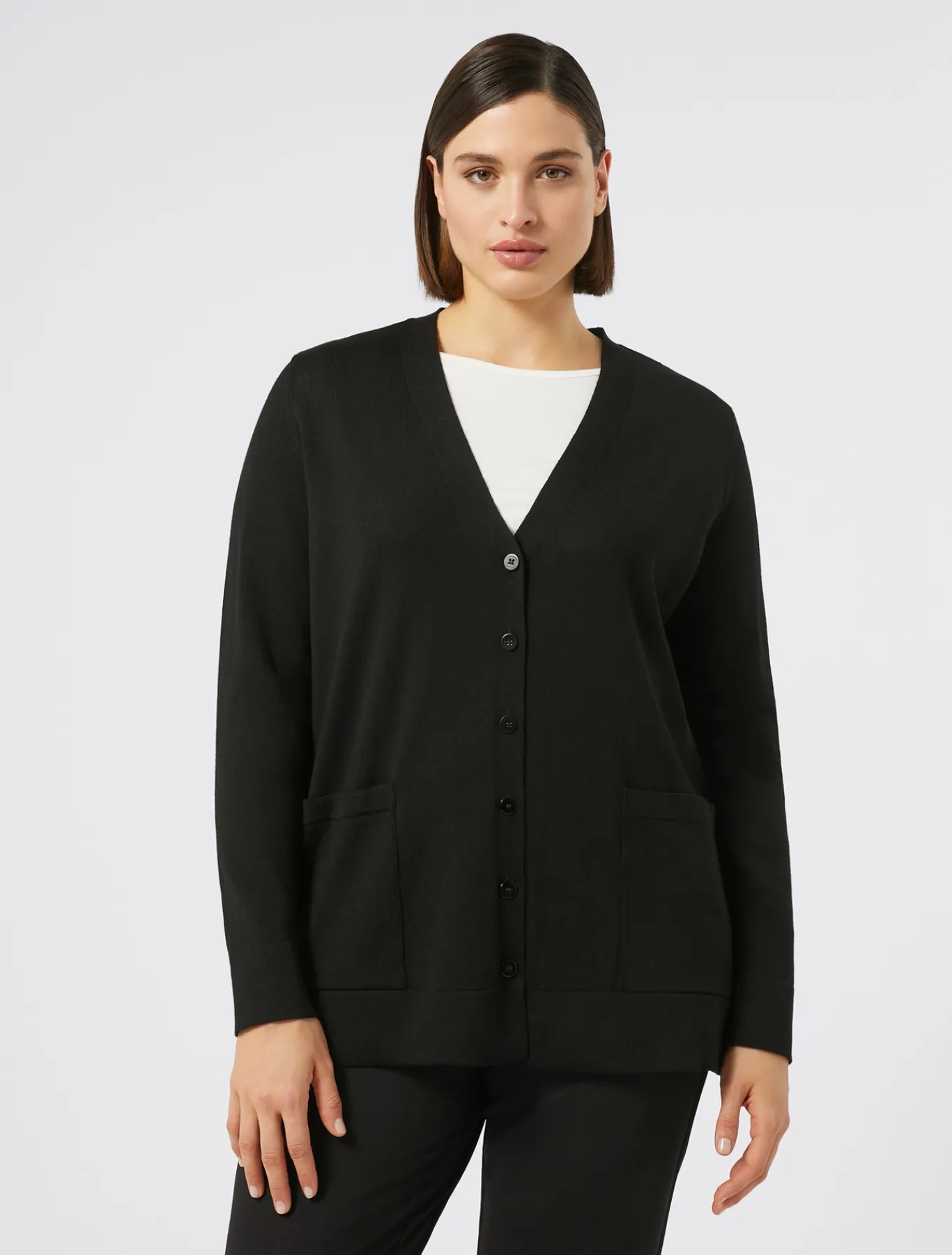 Marina Rinaldi Maglieria | Maglieria*Cardigan in lana NERO