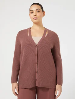 Marina Rinaldi Maglieria | Maglieria*Cardigan in lana e cachemire RUGGINE