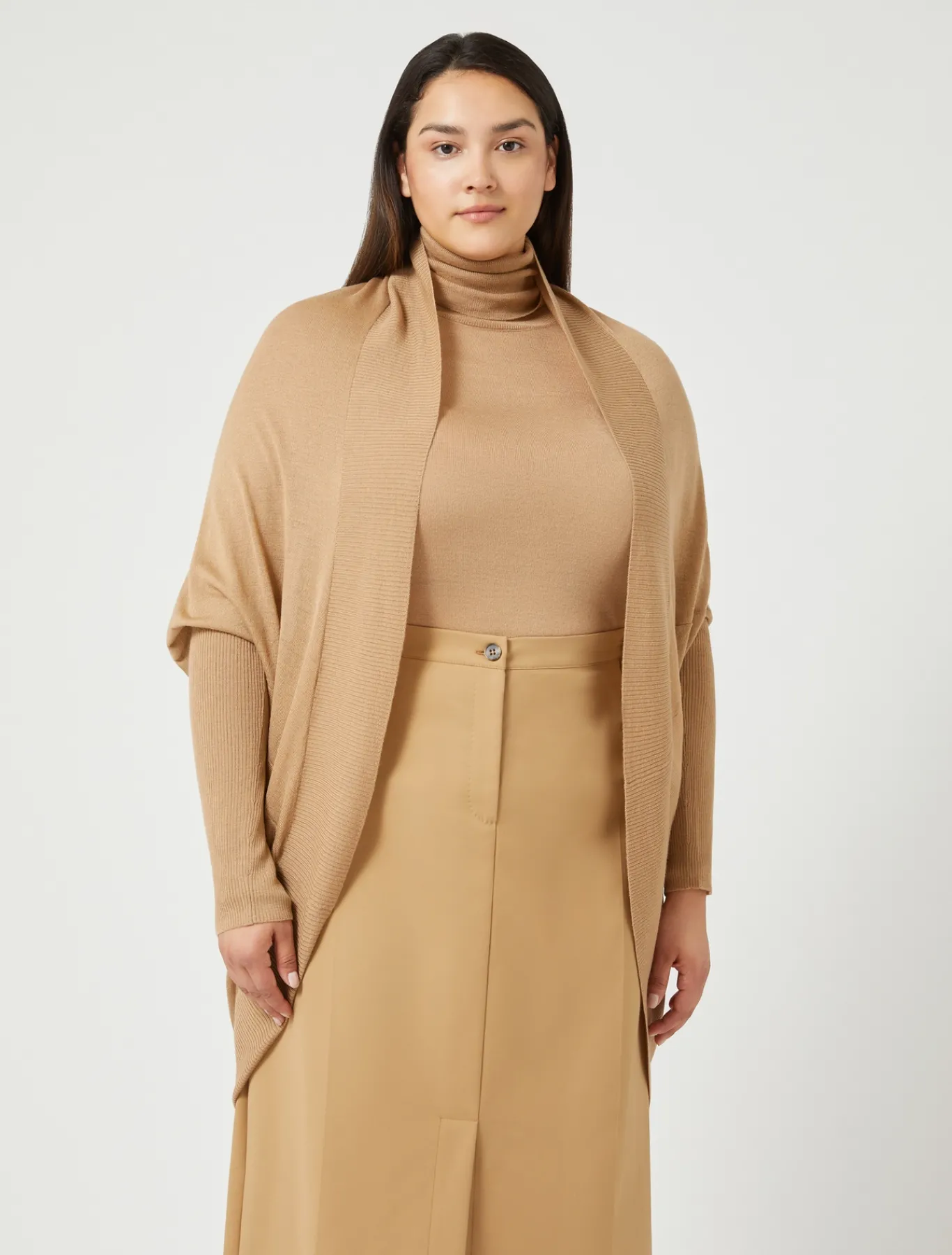 Marina Rinaldi Maglieria | Maglieria*Cardigan in lana e cachemire CAMMELLO