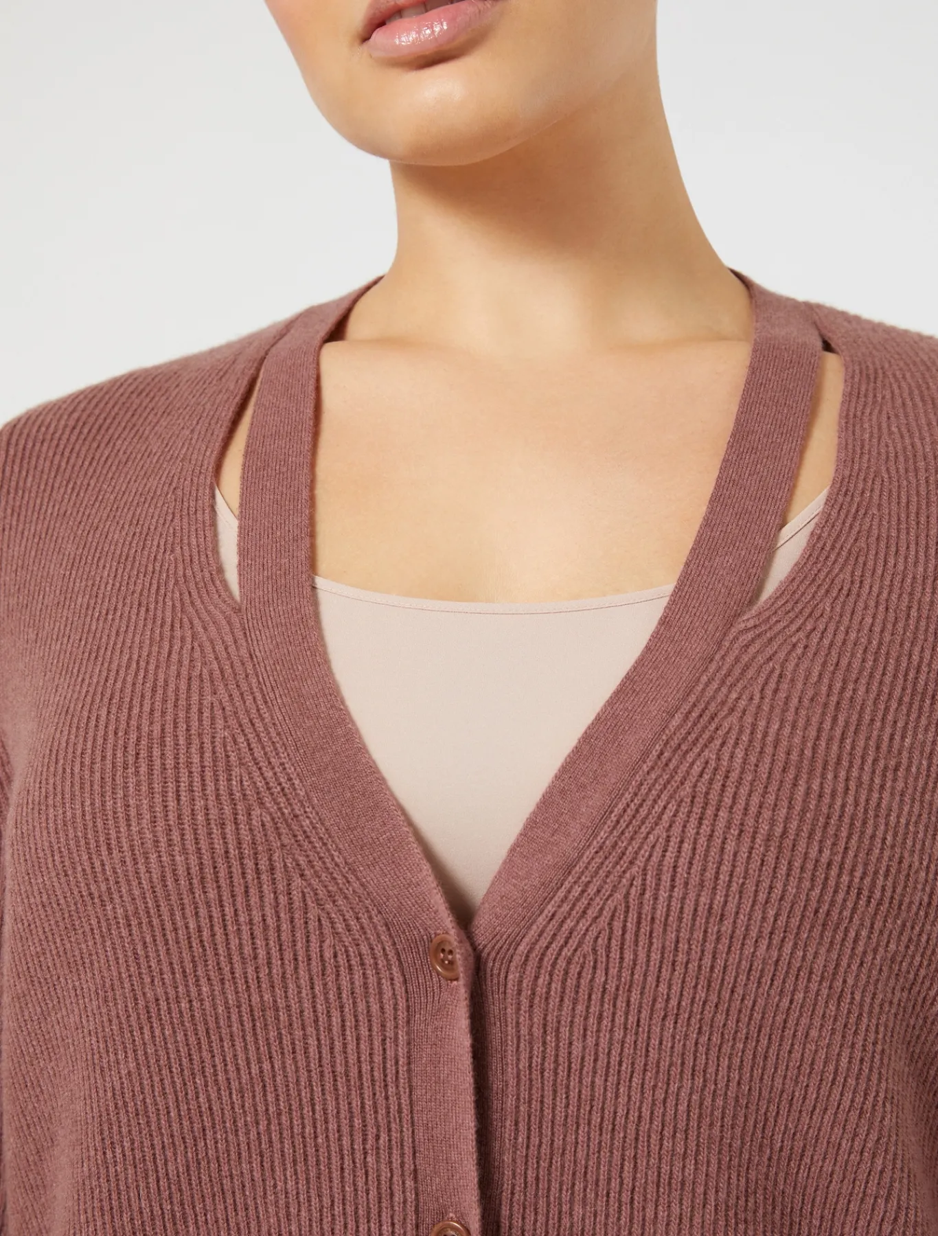 Marina Rinaldi Maglieria | Maglieria*Cardigan in lana e cachemire RUGGINE