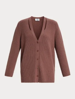 Marina Rinaldi Maglieria | Maglieria*Cardigan in lana e cachemire RUGGINE
