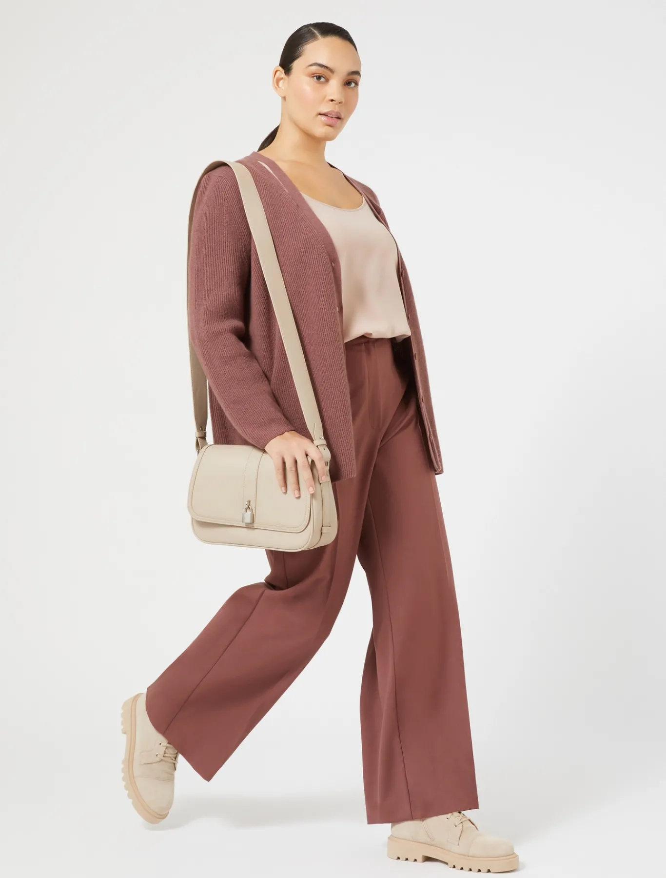 Marina Rinaldi Maglieria | Maglieria*Cardigan in lana e cachemire RUGGINE