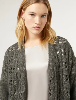 Marina Rinaldi Maglieria | Maglieria*Cardigan in lana e lurex GRIGIOSCURO