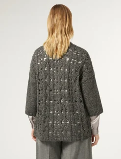 Marina Rinaldi Maglieria | Maglieria*Cardigan in lana e lurex GRIGIOSCURO