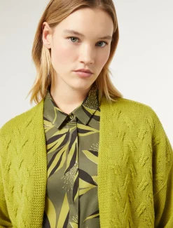 Marina Rinaldi Maglieria | Maglieria*Cardigan in lana e lurex LIME