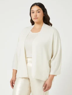 Marina Rinaldi Maglieria | Maglieria*Cardigan in lana metallizzata AVORIO