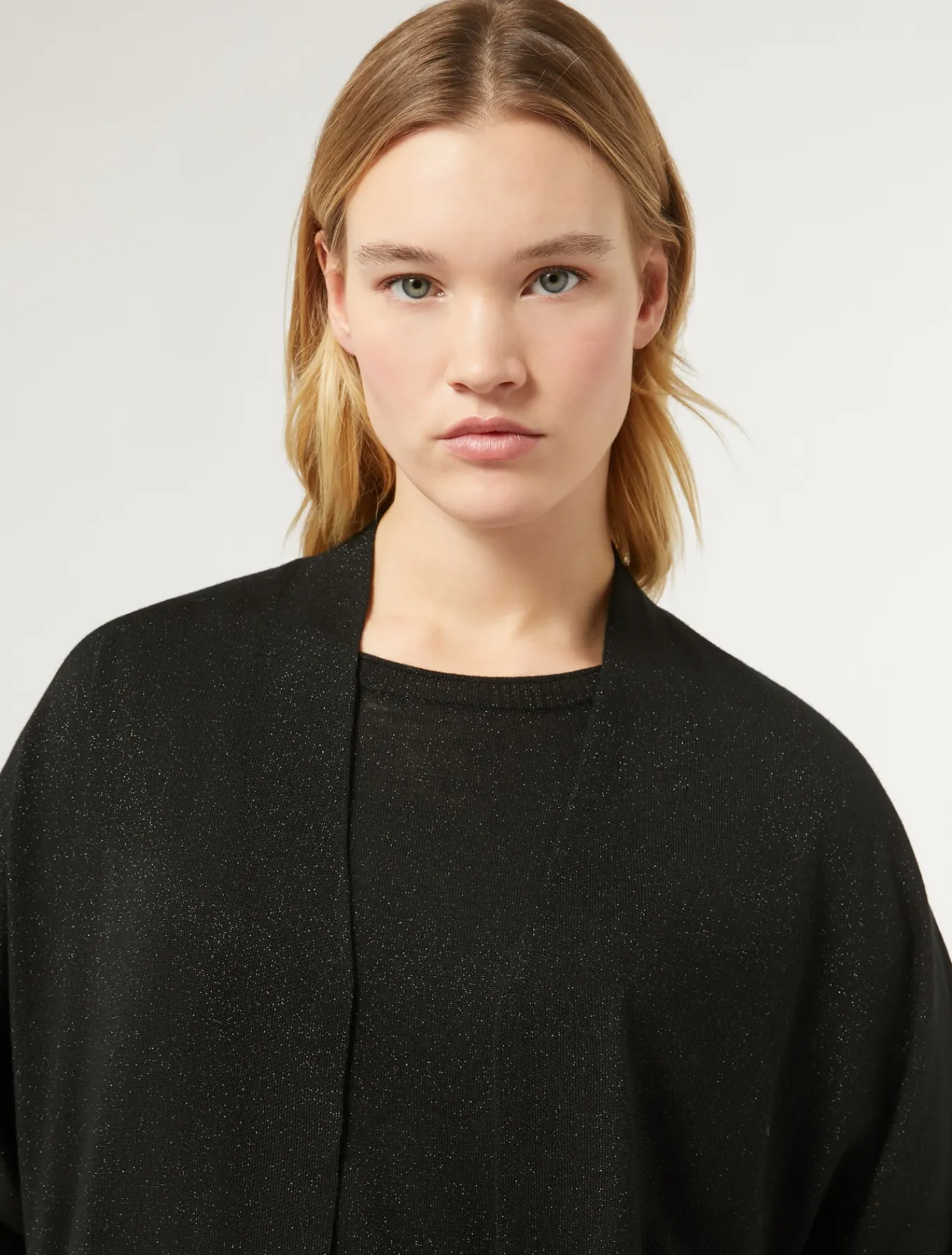 Marina Rinaldi Maglieria | Maglieria*Cardigan in lana metallizzata NERO