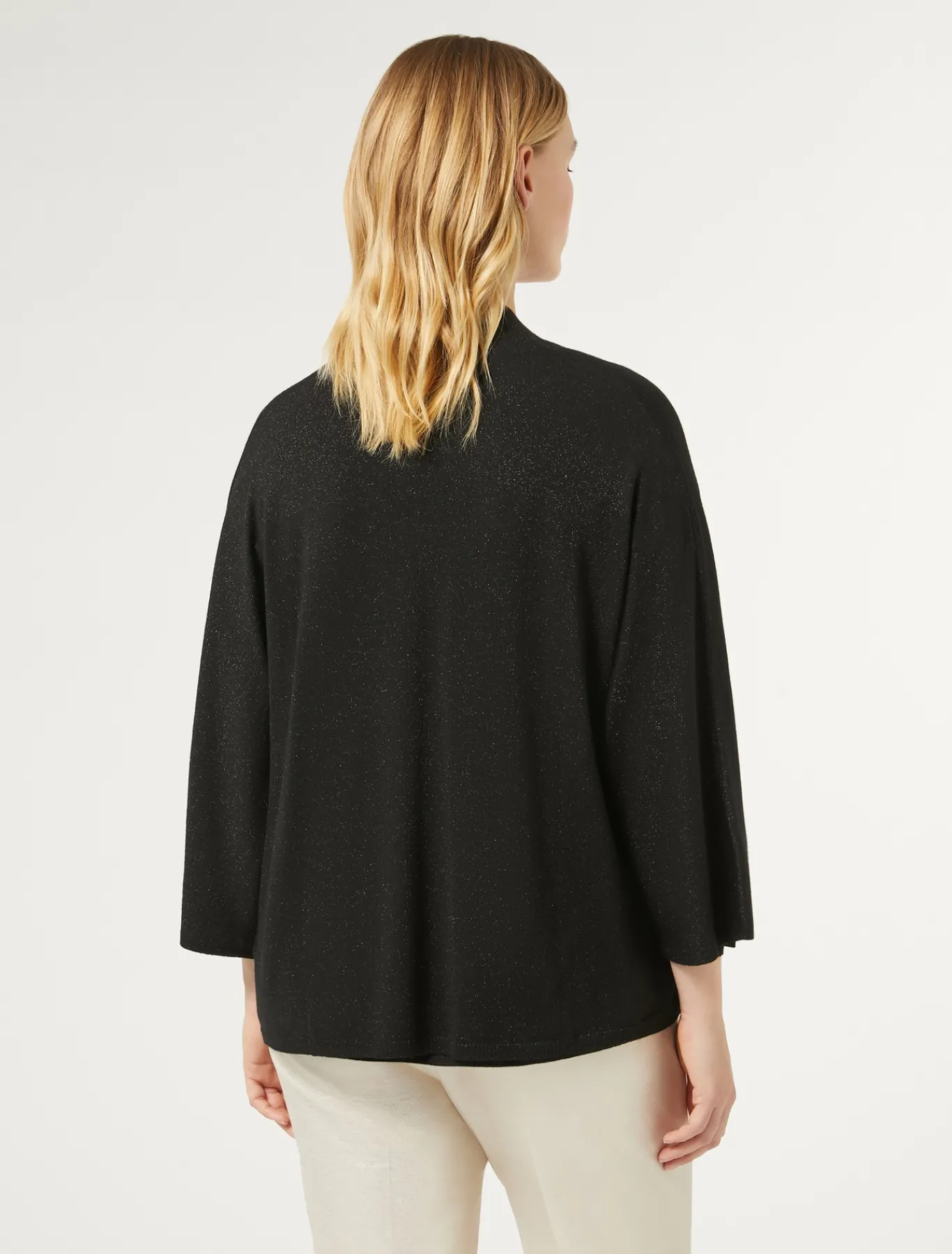 Marina Rinaldi Maglieria | Maglieria*Cardigan in lana metallizzata NERO