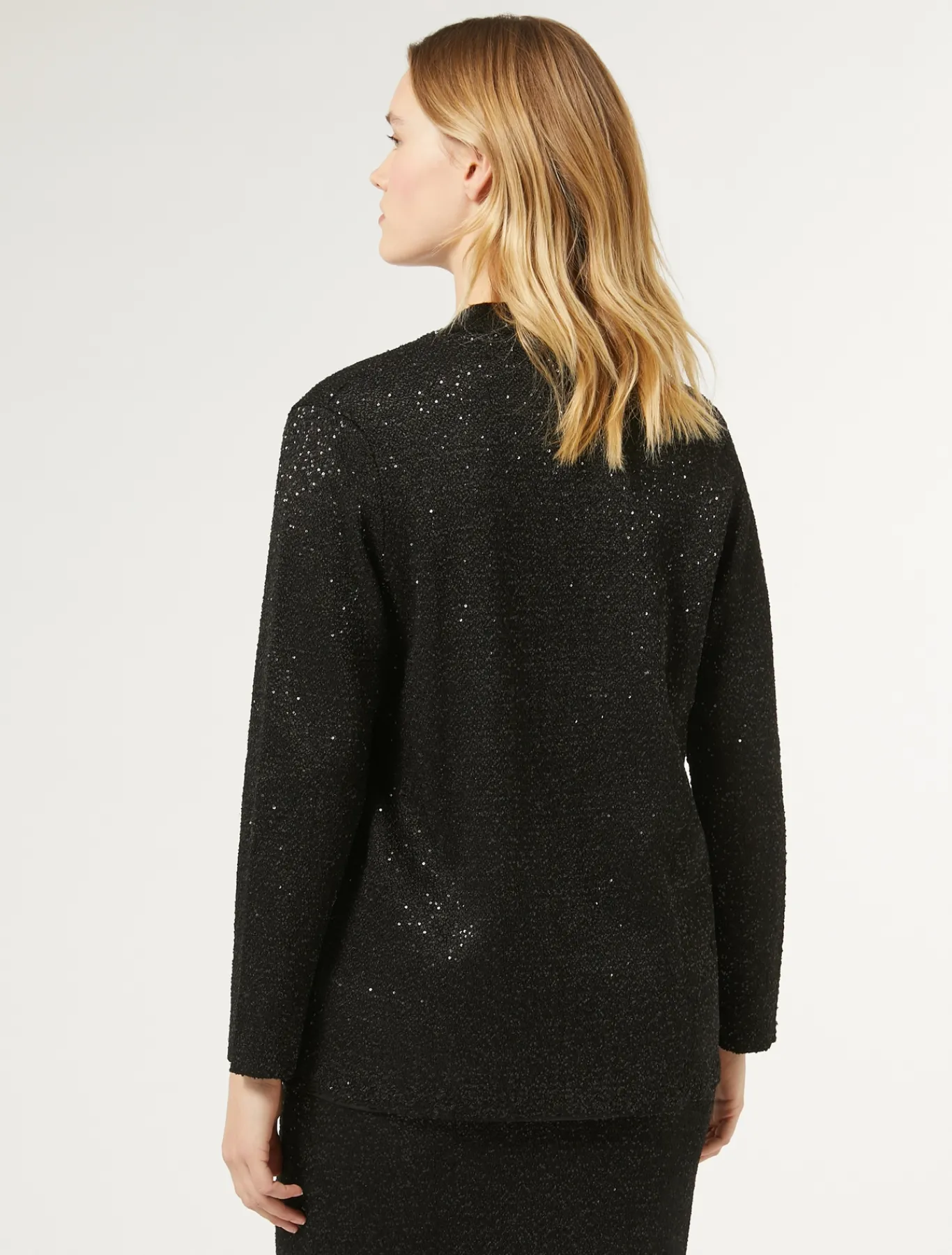 Marina Rinaldi Maglieria | Maglieria*Cardigan in maglia con paillettes NERO