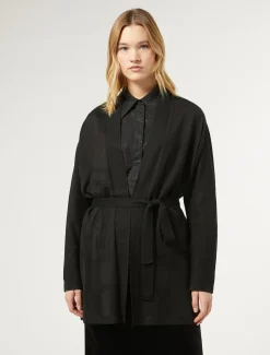 Marina Rinaldi Maglieria | Maglieria*Cardigan in misto lana NERO