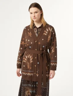 Marina Rinaldi Maglieria | Maglieria*Cardigan in misto lana MARRONE