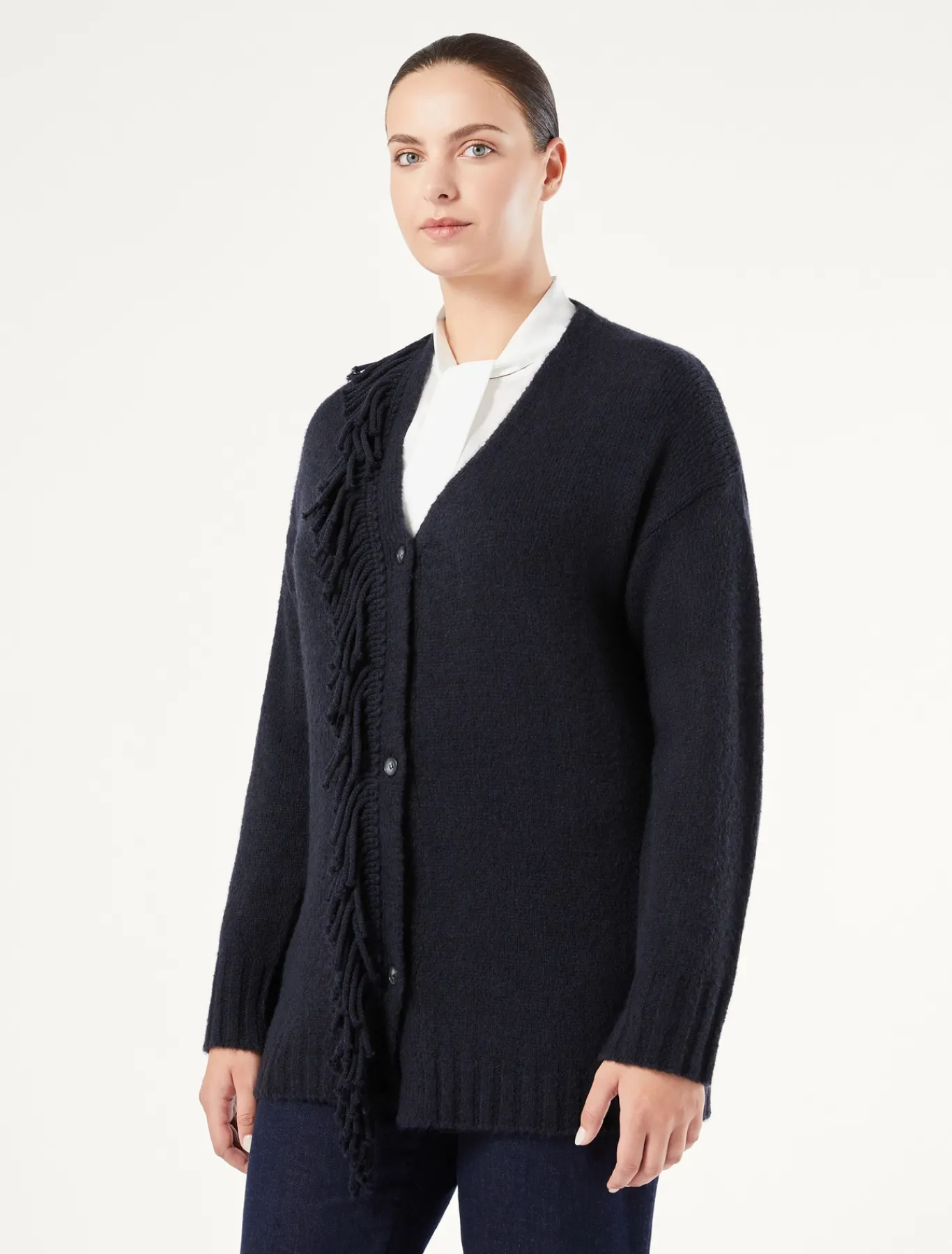 Marina Rinaldi Maglieria | Maglieria*Cardigan in misto lana BLUNOTTE