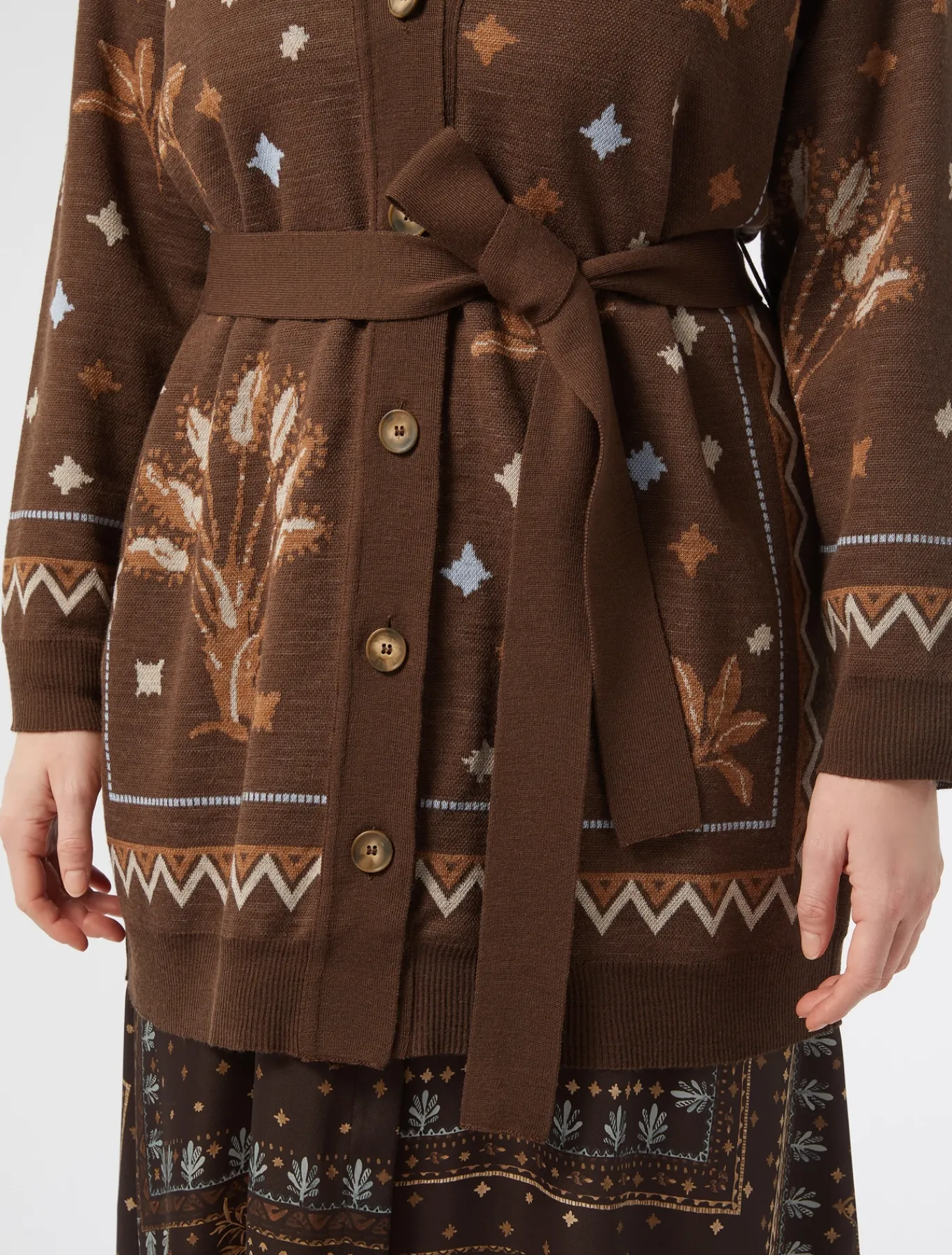 Marina Rinaldi Maglieria | Maglieria*Cardigan in misto lana MARRONE