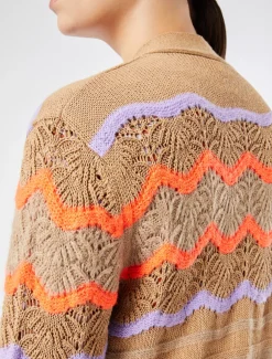 Marina Rinaldi Maglieria | Maglieria*Cardigan in misto lana NOCCIOLA