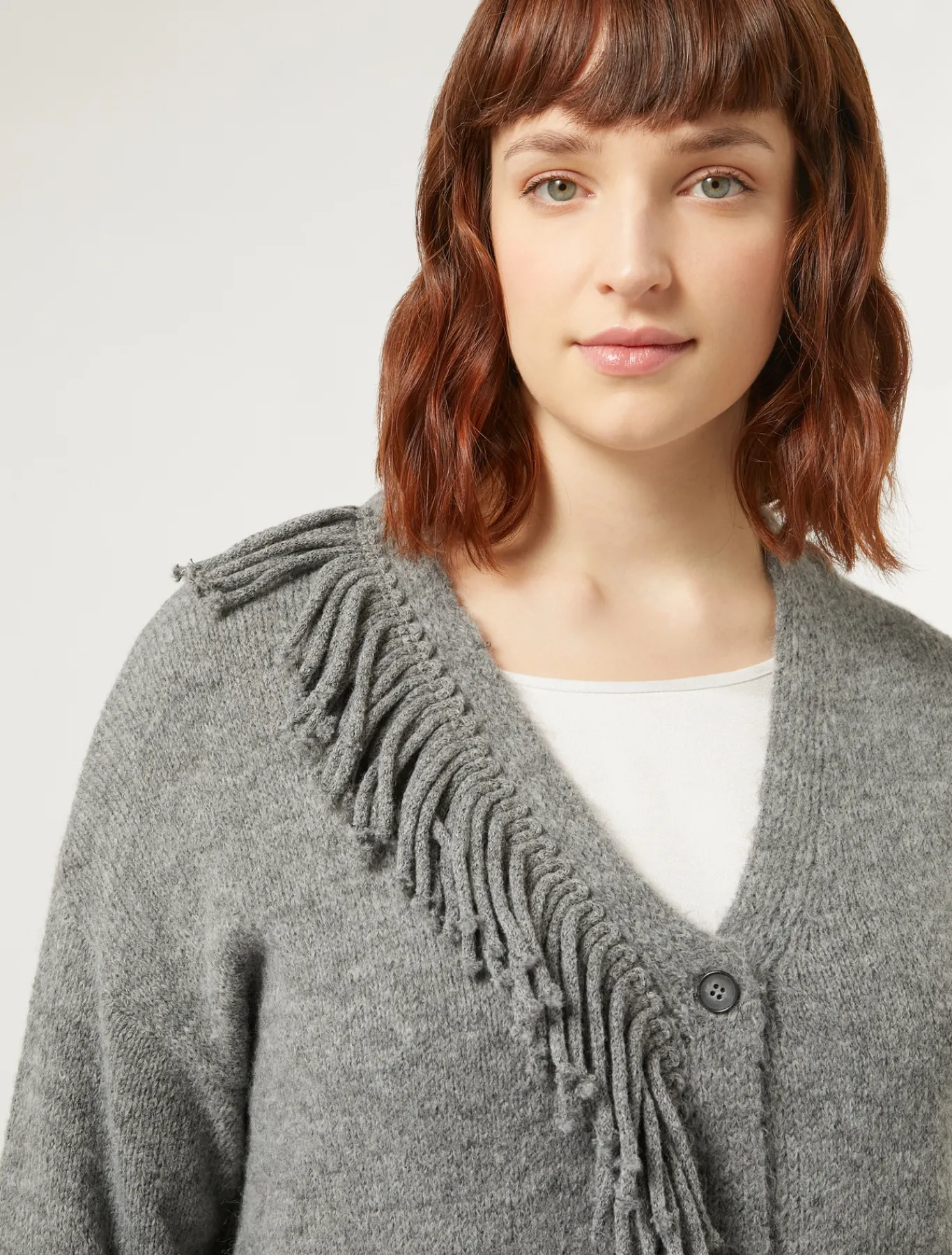 Marina Rinaldi Maglieria | Maglieria*Cardigan in misto lana GRIGIOMEDIO