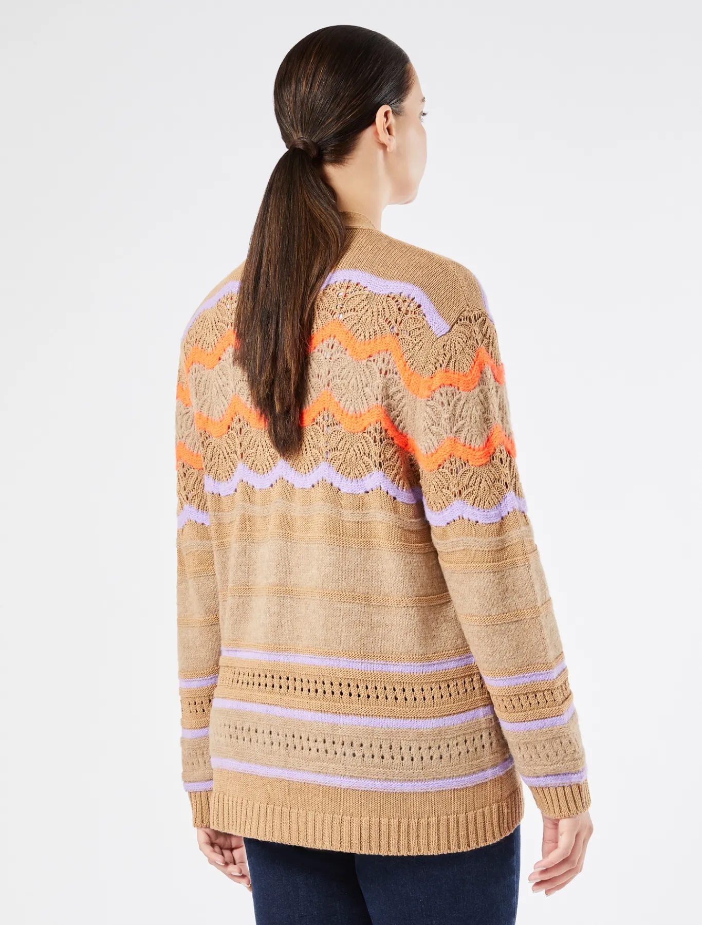 Marina Rinaldi Maglieria | Maglieria*Cardigan in misto lana NOCCIOLA