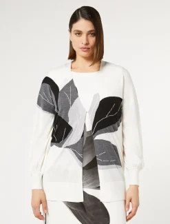 Marina Rinaldi Maglieria | Maglieria*Cardigan in misto lana e seta BIANCO