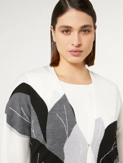 Marina Rinaldi Maglieria | Maglieria*Cardigan in misto lana e seta BIANCO