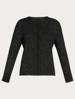 Marina Rinaldi Maglieria | Maglieria*Cardigan in misto lana e lurex NERO