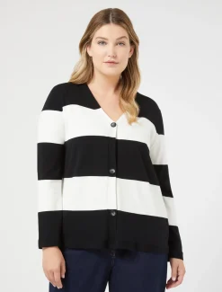 Marina Rinaldi Maglieria | Maglieria*Cardigan in viscosa stretch NERO