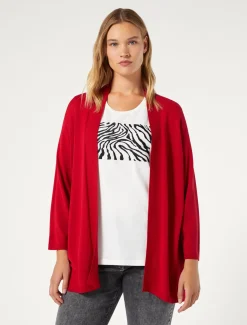 Marina Rinaldi Maglieria | Maglieria*Cardigan in viscosa stretch crêpe ROSSO