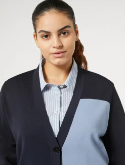 Marina Rinaldi Maglieria | Maglieria*Cardigan in viscosa stretch BLUNOTTE