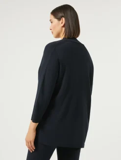 Marina Rinaldi Maglieria | Maglieria*Cardigan in viscosa stretch crêpe BLUMARINO