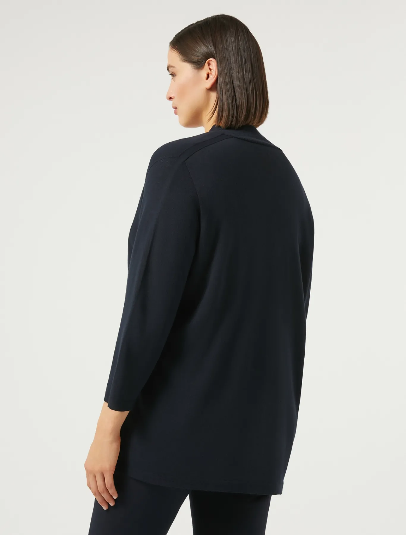 Marina Rinaldi Maglieria | Maglieria*Cardigan in viscosa stretch crêpe BLUMARINO