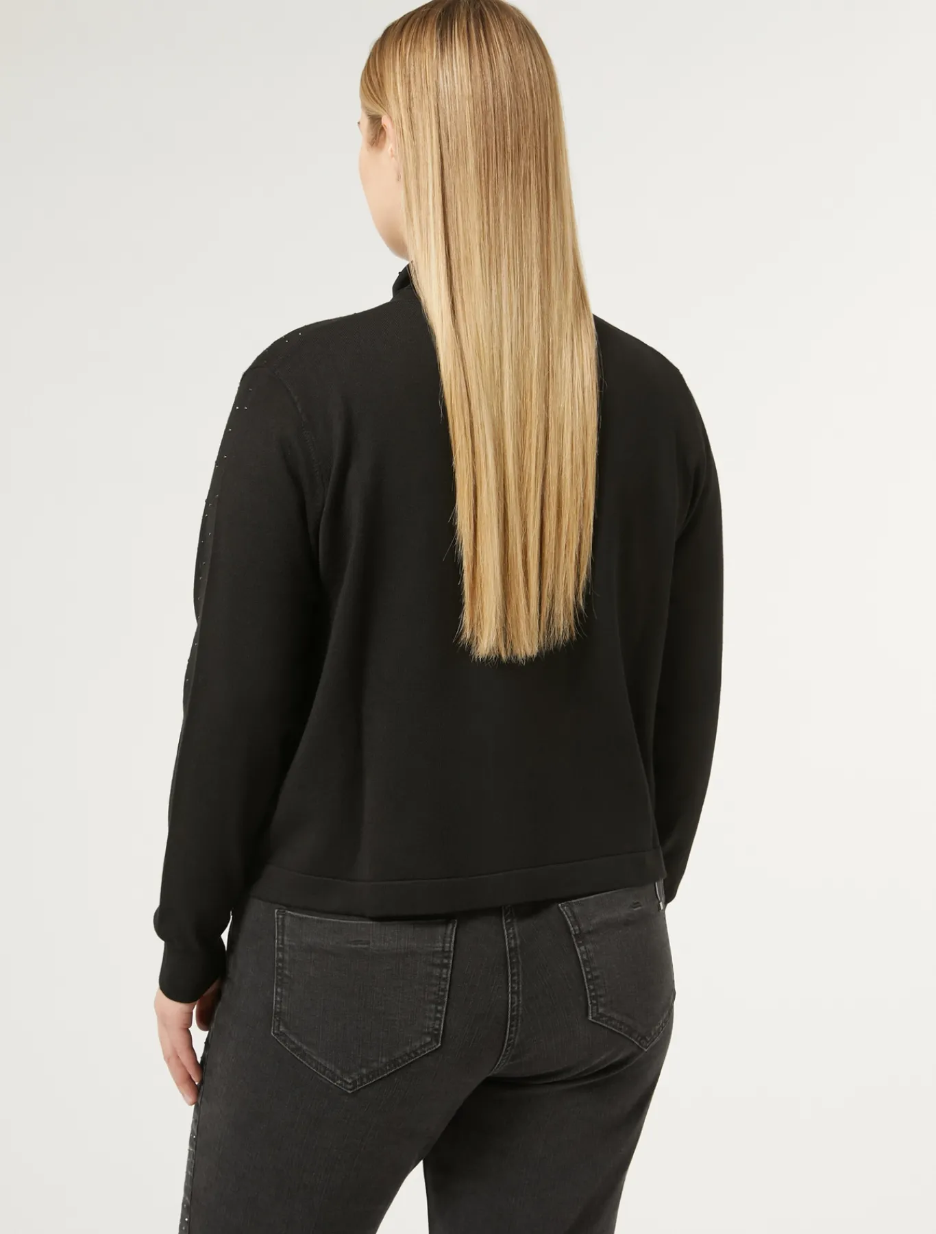 Marina Rinaldi Maglieria | Maglieria*Cardigan in viscosa stretch NERO