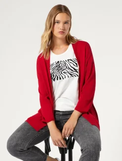 Marina Rinaldi Maglieria | Maglieria*Cardigan in viscosa stretch crêpe ROSSO
