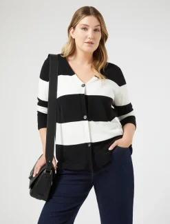 Marina Rinaldi Maglieria | Maglieria*Cardigan in viscosa stretch NERO