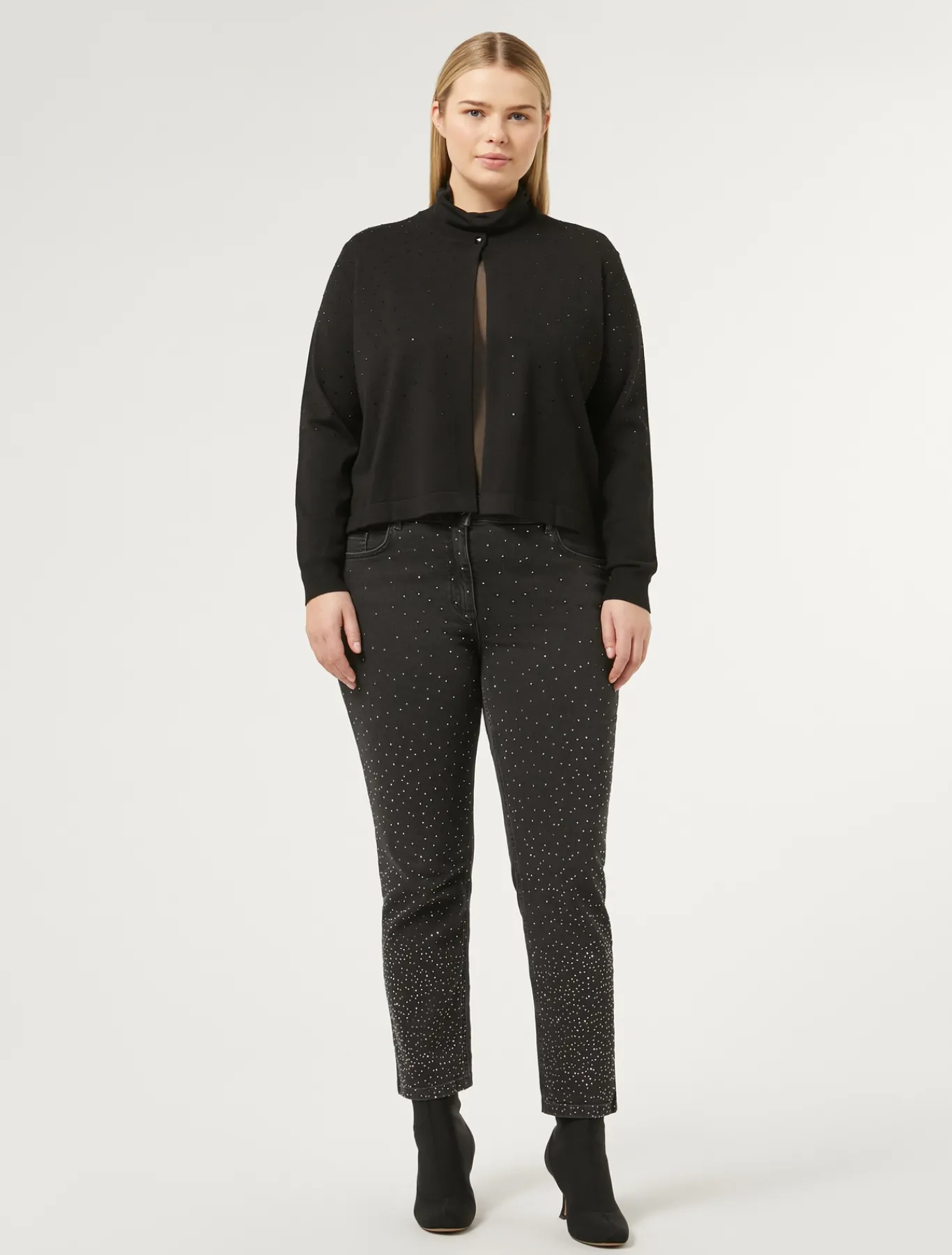 Marina Rinaldi Maglieria | Maglieria*Cardigan in viscosa stretch NERO