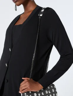 Marina Rinaldi Maglieria | Maglieria*Cardigan lungo in viscosa NERO
