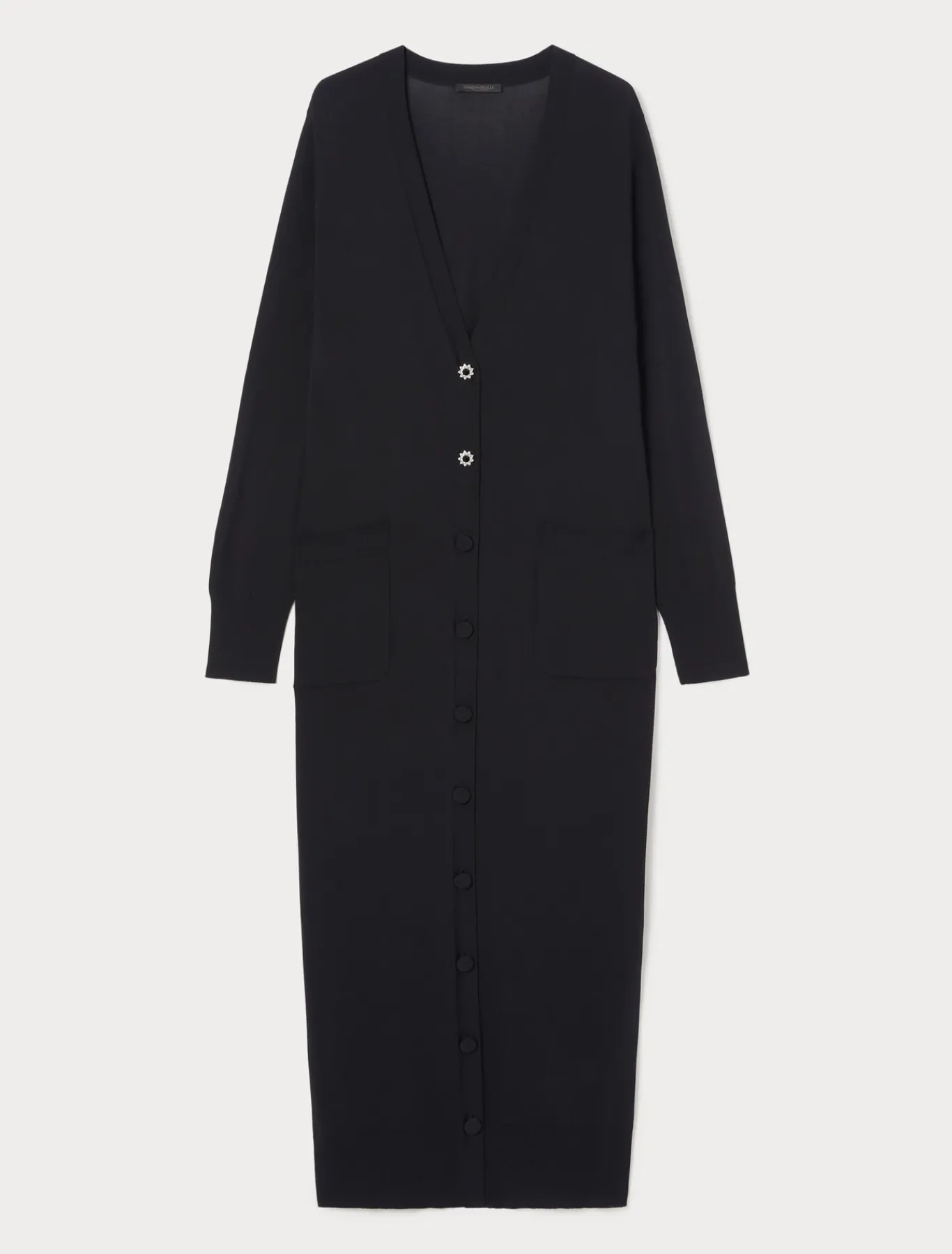 Marina Rinaldi Maglieria | Maglieria*Cardigan lungo in viscosa NERO