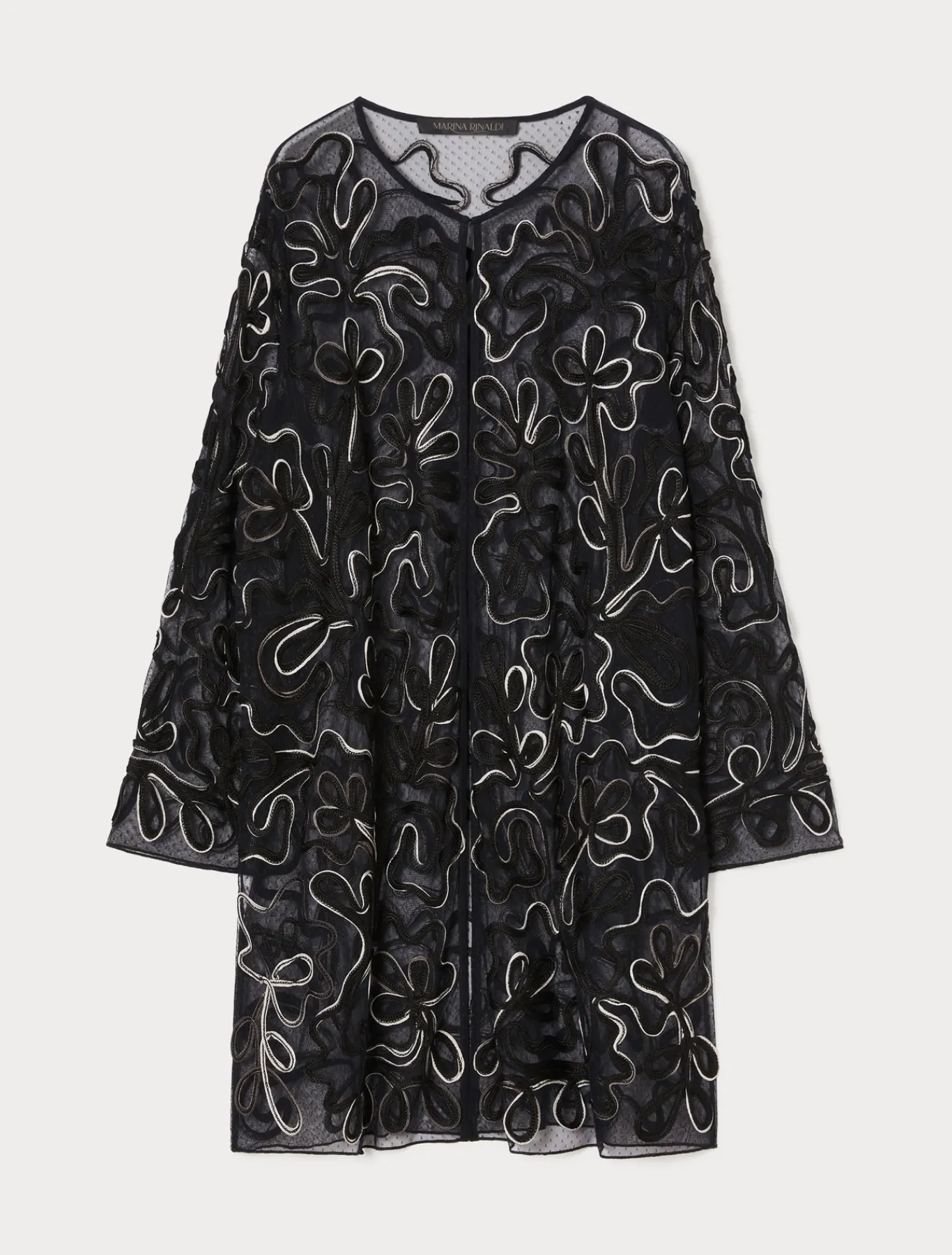 Marina Rinaldi Bluse | Camicie & Bluse*Casacca aperta in tulle plumetis NERO