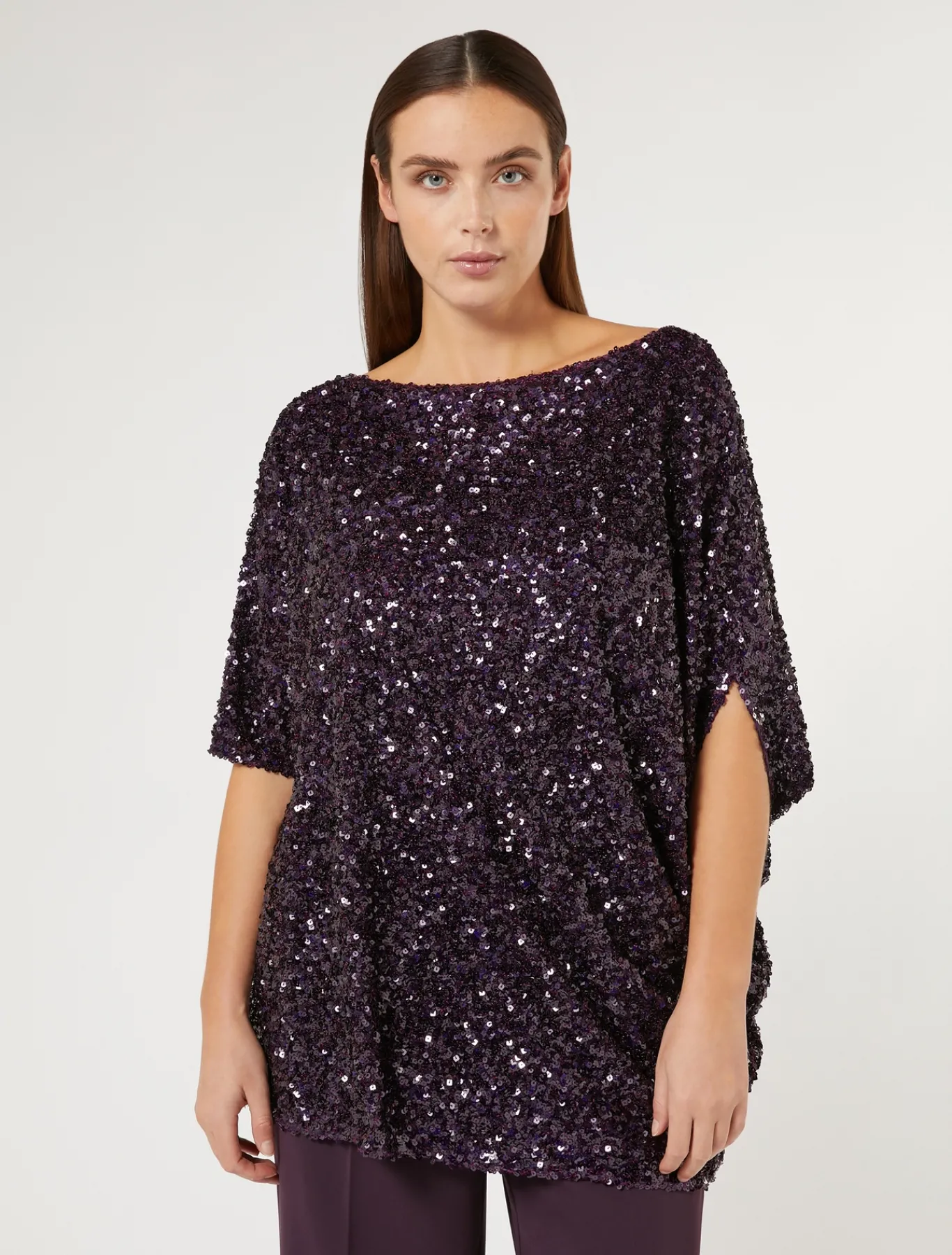 Marina Rinaldi Bluse | Camicie & Bluse*Casacca con paillettes BORDEAUX