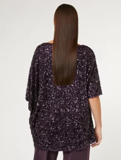 Marina Rinaldi Bluse | Camicie & Bluse*Casacca con paillettes BORDEAUX